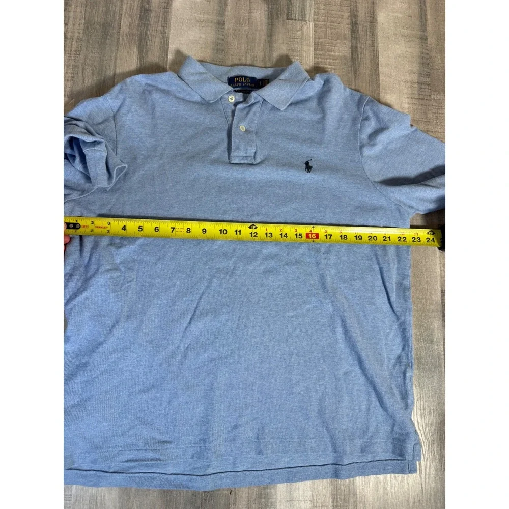 Polo Ralph Lauren Mens Long Sleeve Polo Shirt Blue Classic Fit Mens Large Preppy